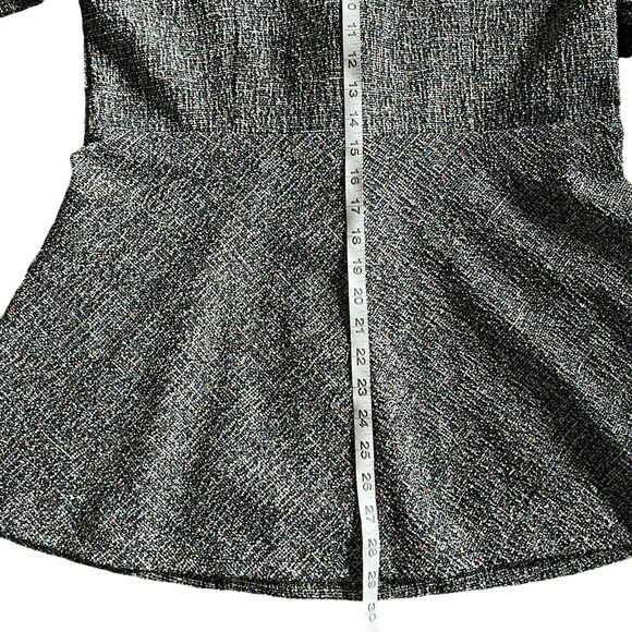 Lior Peplum Jacket Womens Black White Cassie Rainbow Tweed 3/4 Sleeve Size L NWT - Picture 12 of 16